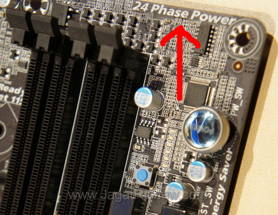 Gigabyte P67A-UD7 24 phase Gigabyte P67A-UD7 uses a 24 phase VRM