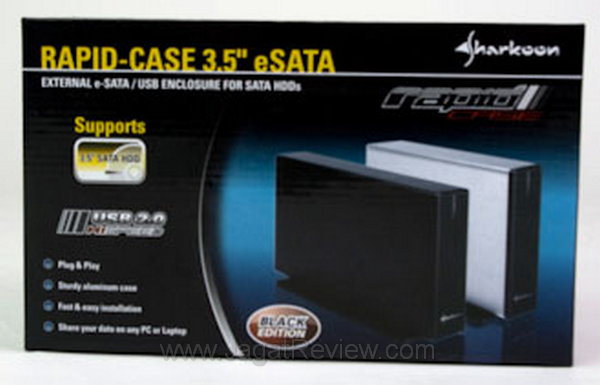 Sharkoon Rapidcase: Enclosure Masif eSATA dan USB 2.0 10 Sharkoon rapidcase box depan