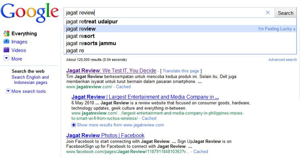 Google Instant Membuat Pencarian Lebih Cepat 6 Jika sudah dihighlight, maka halaman yang dicari akan muncul