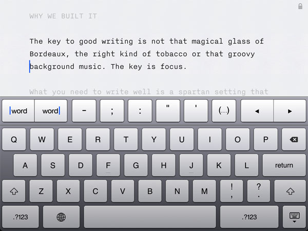 iA Writer for iPad 5 iartkeyboard