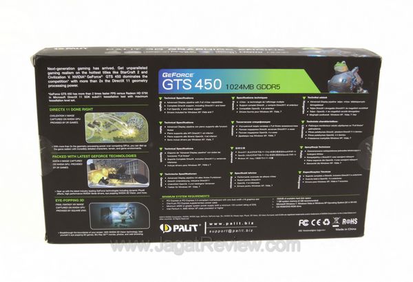 palit gts 450 sonic platinum back box palit gts 450 sonic platinum back