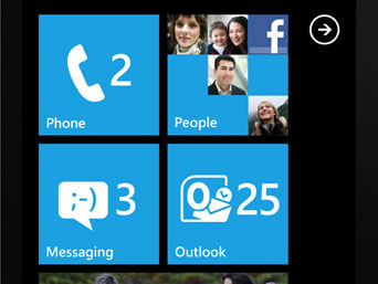 Windows Phone 7 Tiba 2 Start screen1