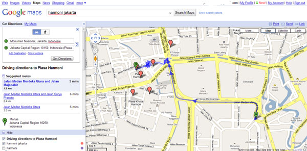 Bermain Dengan Google Maps 6 rute