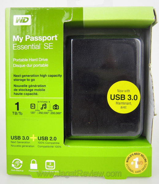 Western Digital My Passport Essential SE USB 3.0 External Hard Drive: Small on the Outside, Big on the Inside! 8 WDMP Essential SE Box Depan
