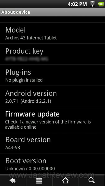 Archos 43 Versi Archos 43 Versi