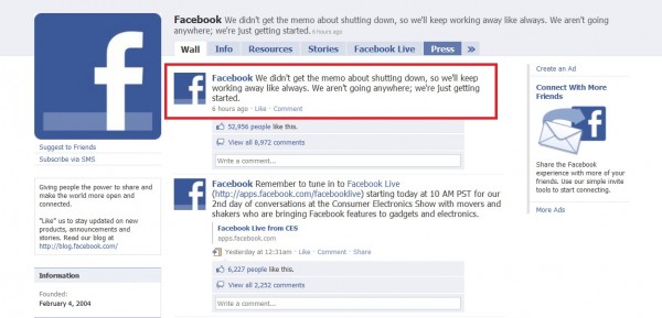Facebook konfirmasi Kebohongan.. Facebook konfirmasi Kebohongan..