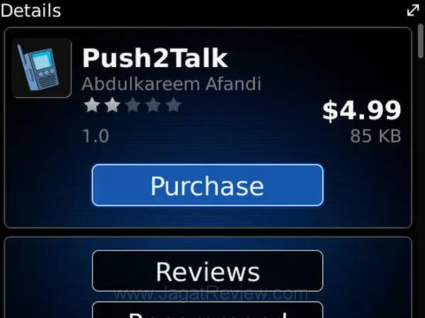 Push2Talk: Aplikasi BlackBerry Untuk Menghemat Pulsa Anda 12 Push2Talk 1.0 Beli