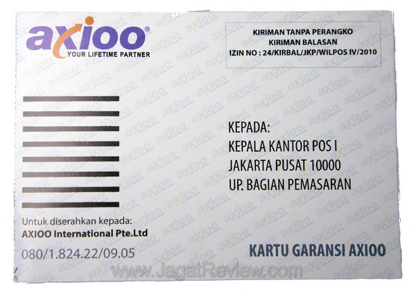 Axioo Dano - Kartu Garansi Axioo Dano Kartu Garansi