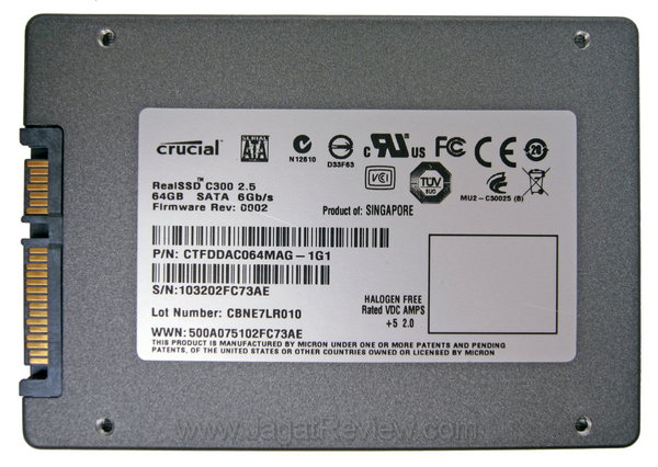 Crucial RealSSD 64GB - Tampak Belakang Crucial RealSSD 64GB Tampak Belakang