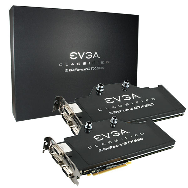 Parade NVIDIA GeForce GTX 590 dari Berbagai Produsen 14 EVGA GeForce GTX 590 Classified Hydro Copper Quad SLI 2 pack