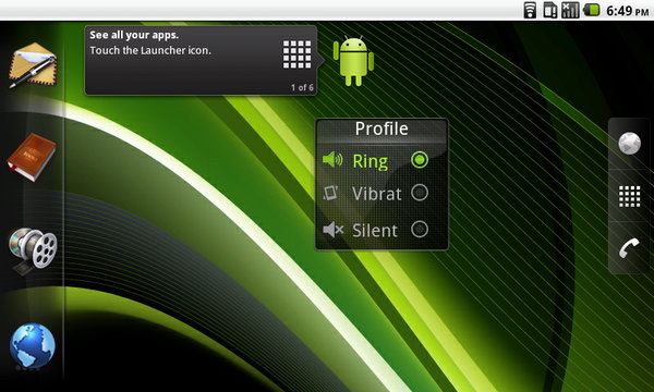 OlivePad HomeScreen Lima