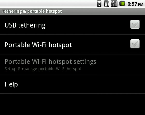 OlivePad Tethering Setting