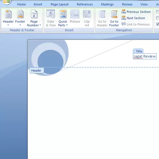 word header footer