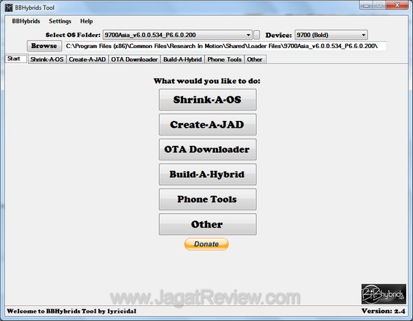 BBHybrid Tools Interface depan