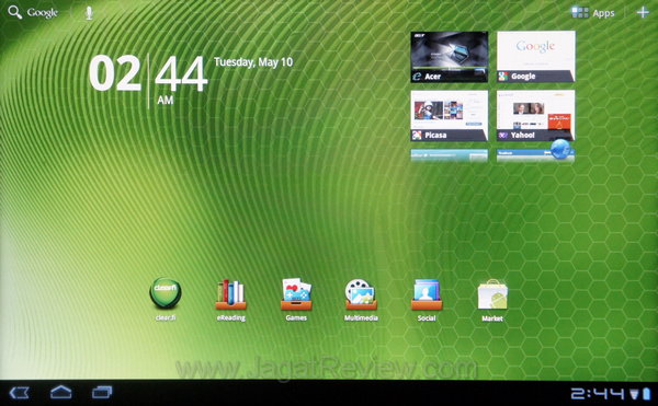 Acer Iconia Tab A500 - HomeScreen Utama Acer Iconia Tab A500 HomeScreen Utama