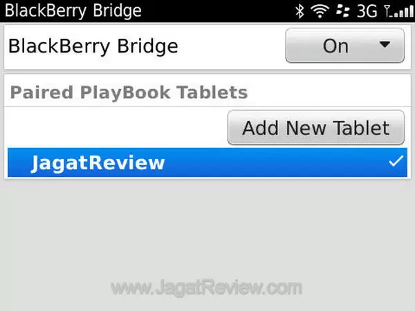 Blackberry Playbook BB Bridge on BB