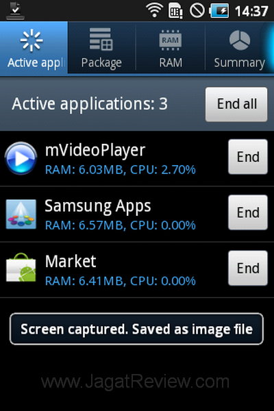 Samsung Galaxy Gio Task Manager