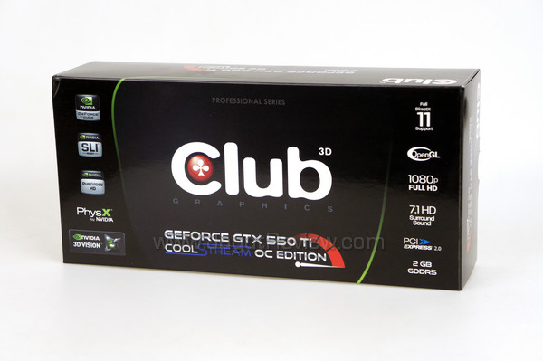 club3d gtx 550 ti 2gb front box club3d gtx 550 ti 2gb front