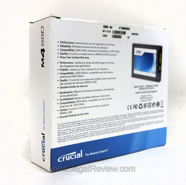 Crucial M4SSD 128GB - Kemasan Belakang Crucial M4SSD 128GB Kemasan Belakang