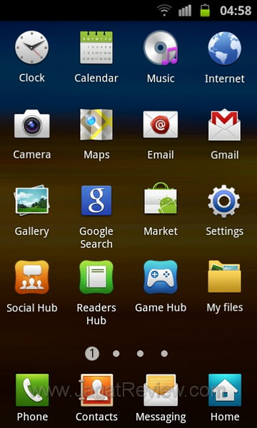 Samsung Galaxy SII - Menu Samsung Galaxy SII Menu