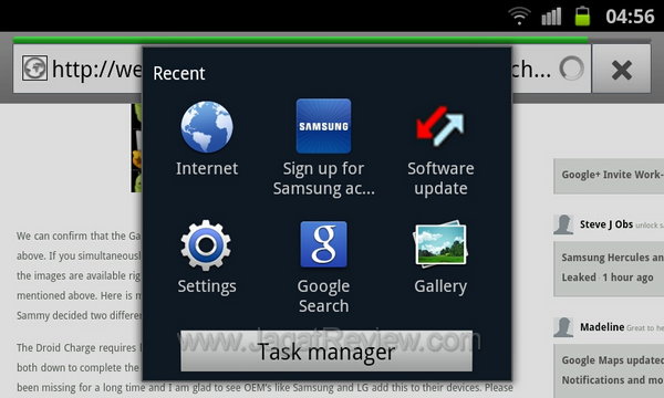 Samsung Galaxy SII - Task Manager Samsung Galaxy SII Task Manager