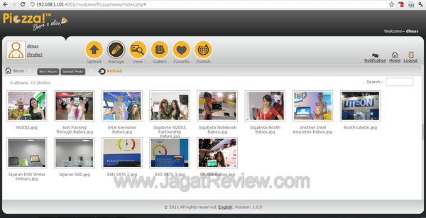 Thecus Module Piczza Upload Foto