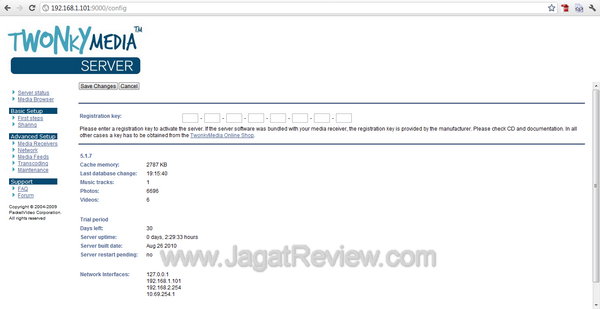 Thecus Module TwonkyMedia Settings