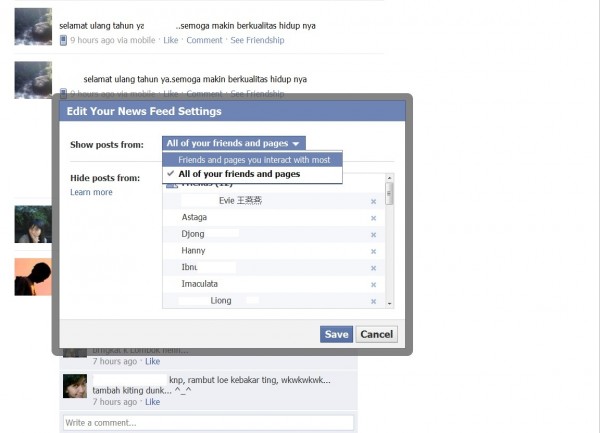 news feed filter news feed filter