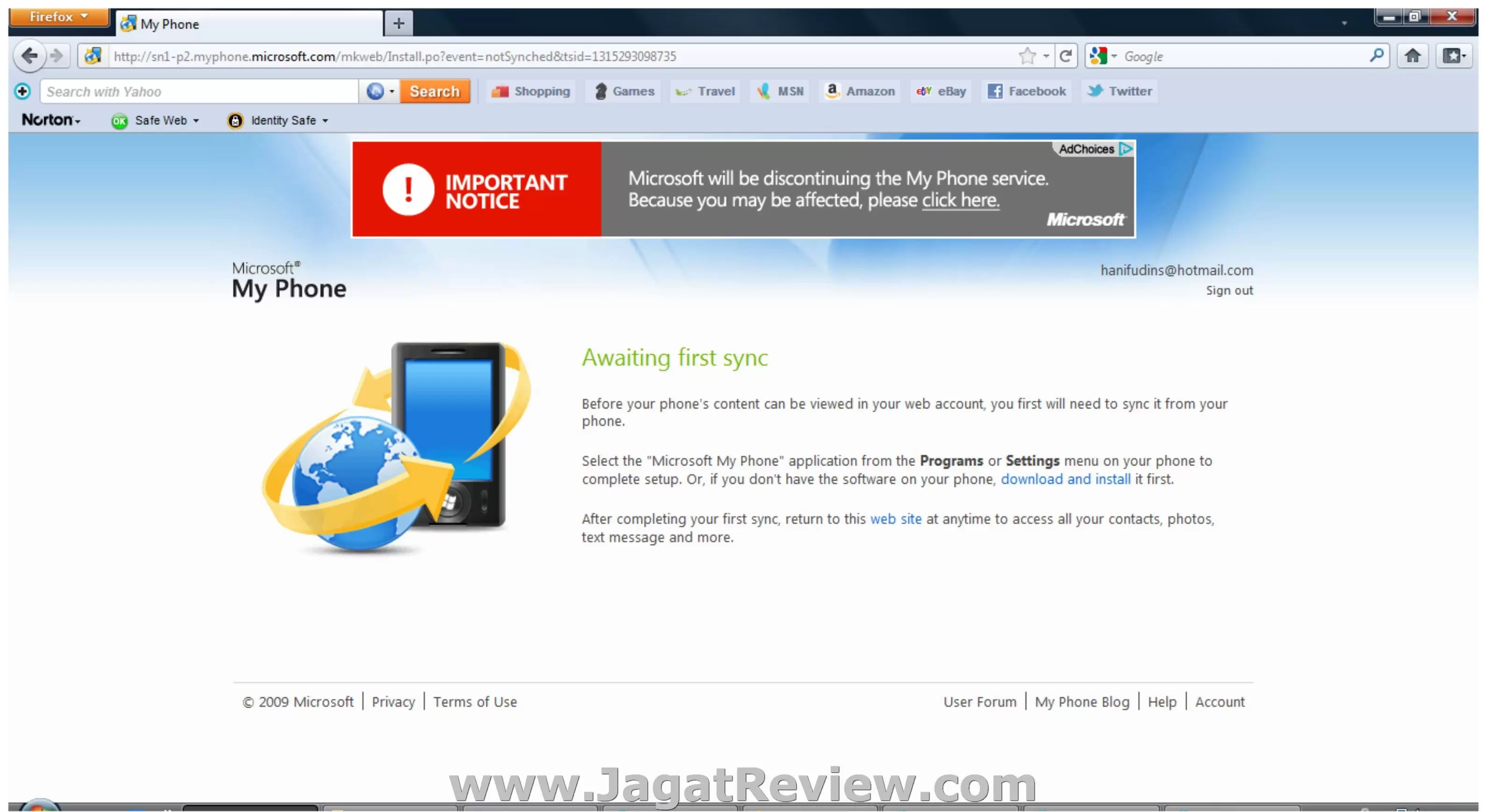 MyPhone: Microsoft MyPhone Service Shutdown 4 pertama