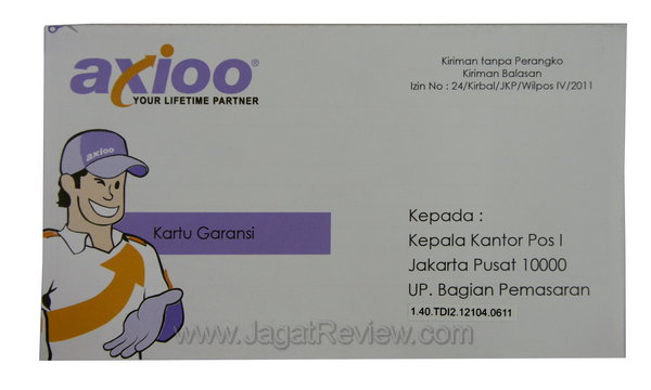 Axioo Vigo 350 - Kartu Garansi Axioo Vigo 350 Kartu Garansi