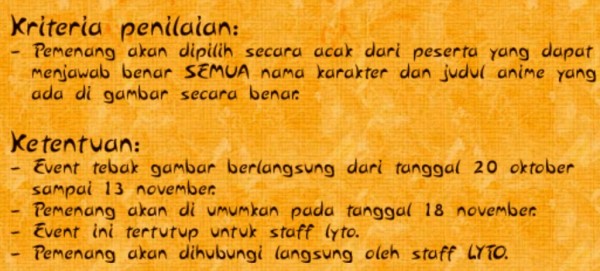 Anime Fighter Online: Game Online Baru LYTO 4 Kriteria penilaian