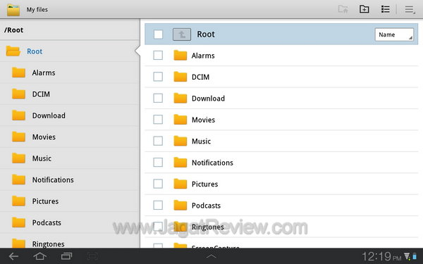Samsung Galaxy Tab 8.9 - File Manager Samsung Galaxy Tab 8.9 File Manager
