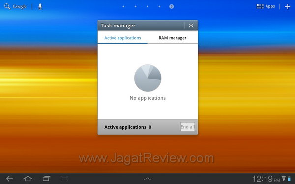 Samsung Galaxy Tab 8.9 - Task Manager Samsung Galaxy Tab 8.9 Task Manager
