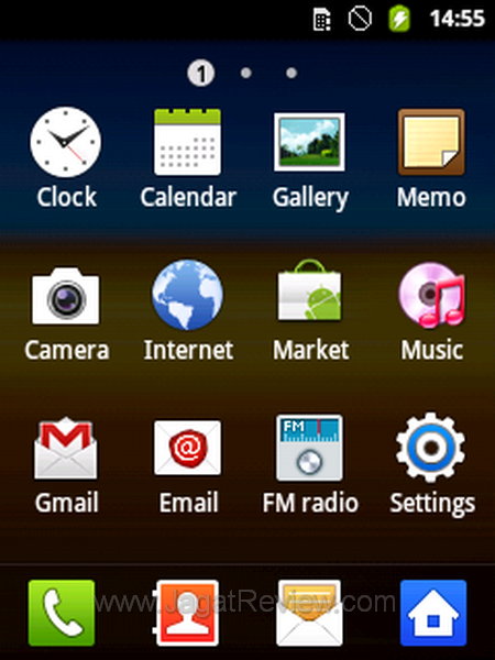 Samsung Galaxy Y - Menu Samsung Galaxy Y Menu