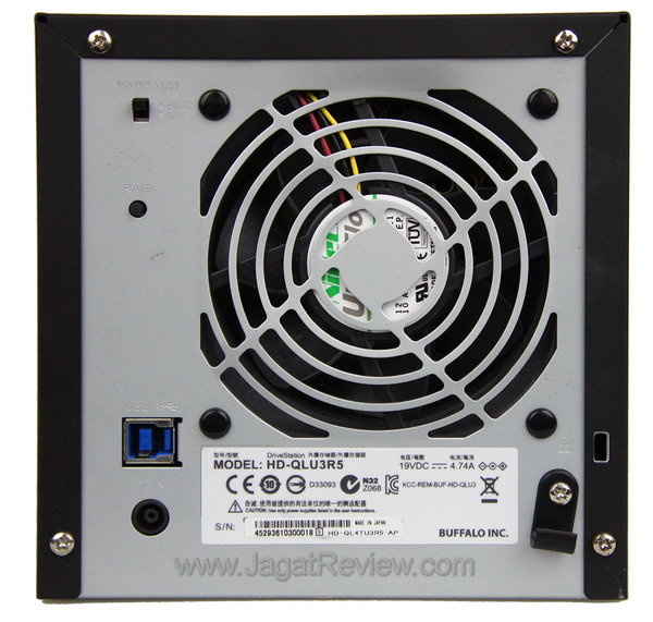 Buffalo Drivestation Quad USB 3 - Belakang Buffalo Drivestation Quad USB 3 Belakang