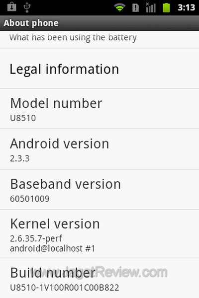 Huawei Ideos X3 About