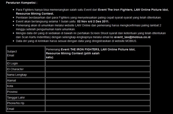 Peraturan event Law1