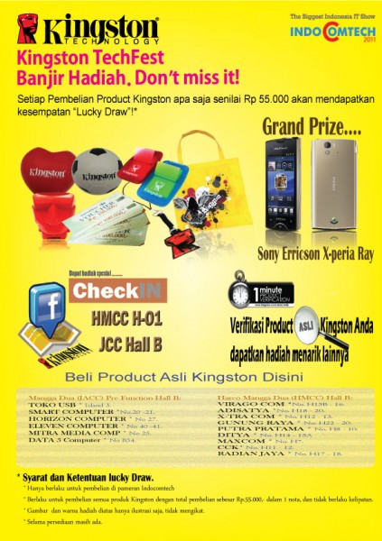 Promo Kingston Indocomtech 2011 Promo Kingston Indocomtech 2011
