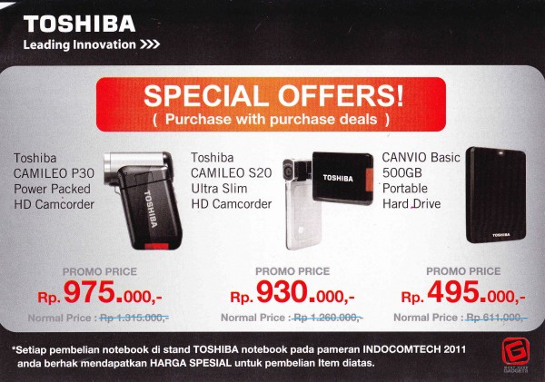 Promo Toshiba Camcorder Indocomtech 2011 Promo Toshiba Camcorder Indocomtech 2011