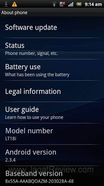 Sony Ericsson Xperia Arc S About