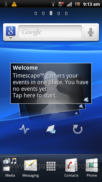 Sony Ericsson Xperia Arc S Homescreen