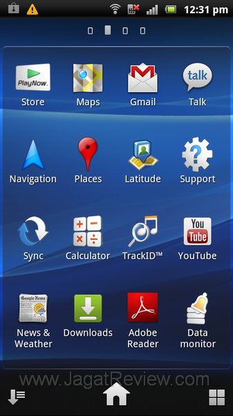 Xperia Ray Menu