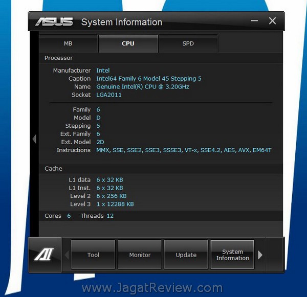 ASUS P9X79 Pro Utility SystemInfo CPU