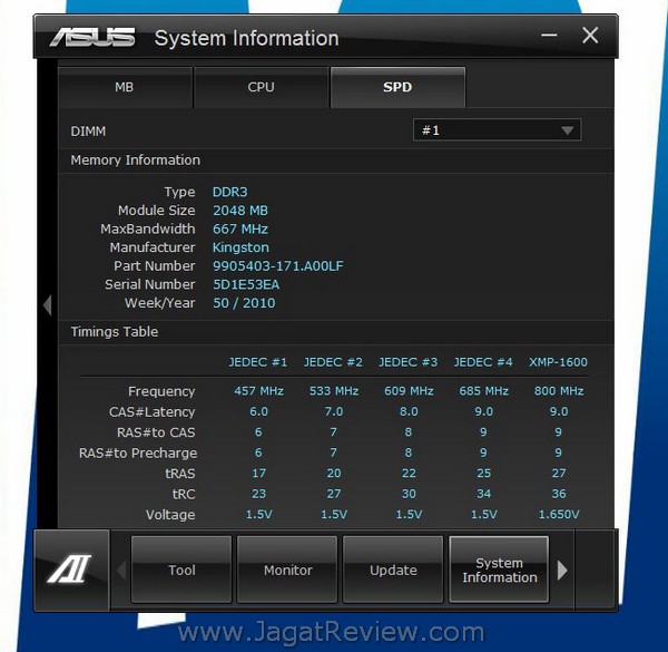 ASUS P9X79 Pro Utility SystemInfo SPD
