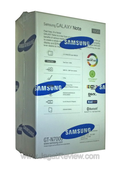 Galaxy Note Unboxing Kemasan Belakang