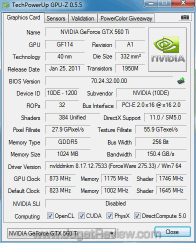 galaxy nvidia gtx 560 ti slim gpuz