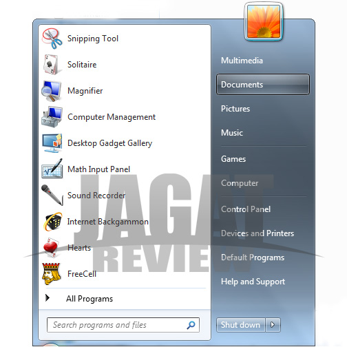 windows 7 start menu