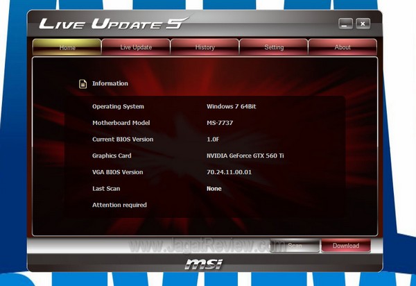 MSI_BigBangXPowerII_Utility_LiveUpdate_Home MSI BigBangXPowerII Utility LiveUpdate Home1