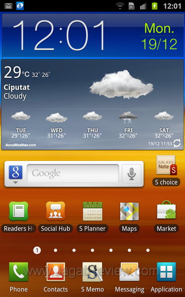 Samsung Galaxy Note - Homescreen 1 Samsung Galaxy Note Homescreen 1