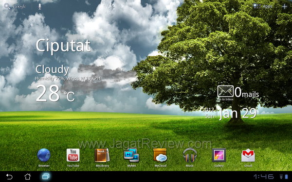ASUS EEEPad Slider HomeScreen Utama